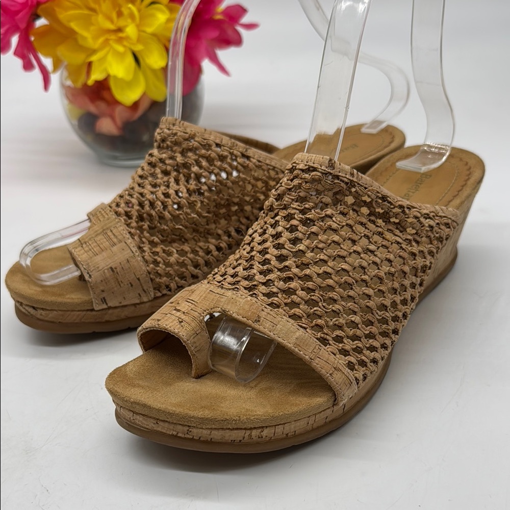 Bare Traps Women's Tan Woven Slide Sandals Size 8.5 MCW7800